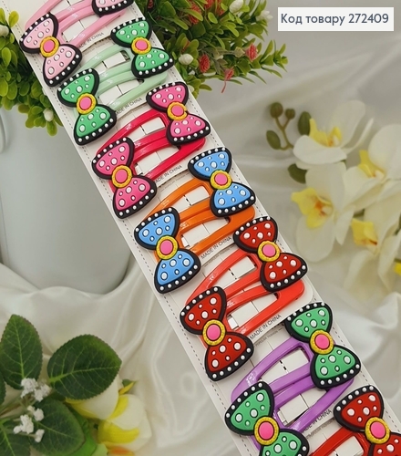 Заколка так "Бантики в горошек" 6,5см 20шт.\уп. 272409 фото 1