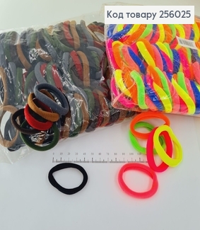 Резинка микрофибра Китай 4,5 см 100 шт/уп цветная 256025 фото