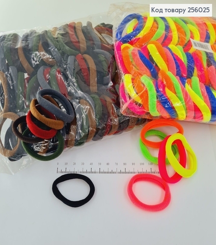 Резинка микрофибра Китай 4,5 см 100 шт/уп цветная 256025 фото 1