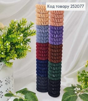 Резинка пружинка 4см, матова темна, в асорт. 252077 фото