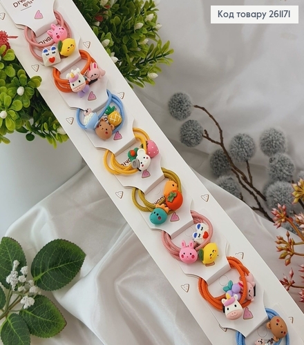 Резинка детская "Микс мордашек" 30шт.\уп. в ассорт. 261171 фото 1