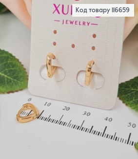 Сережки кільця, пелюсточка, 1см, Xuping 18K  116659 фото