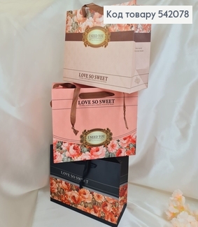 Пакет бумажный средний горизонтальный Цветы 20х27 см в ас. 542078 фото