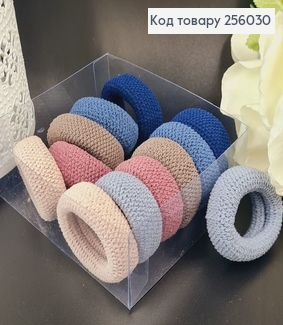 Резинка (12шт) микрофибра 4см темная "Тугая" широкая в асорт. 256030 фото