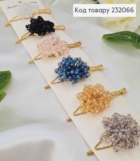 Заколка невидимка, квіточка з бусинок та бісеру, кольори в асорт. 232066 фото