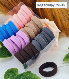 Резинка микрофибра Пастельные тона, 30шт/уп., Китай 256031 фото