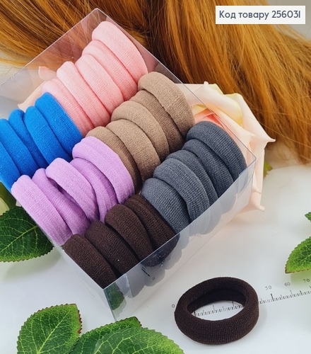 Резинка микрофибра Пастельные тона, 30шт/уп., Китай 256031 фото 1