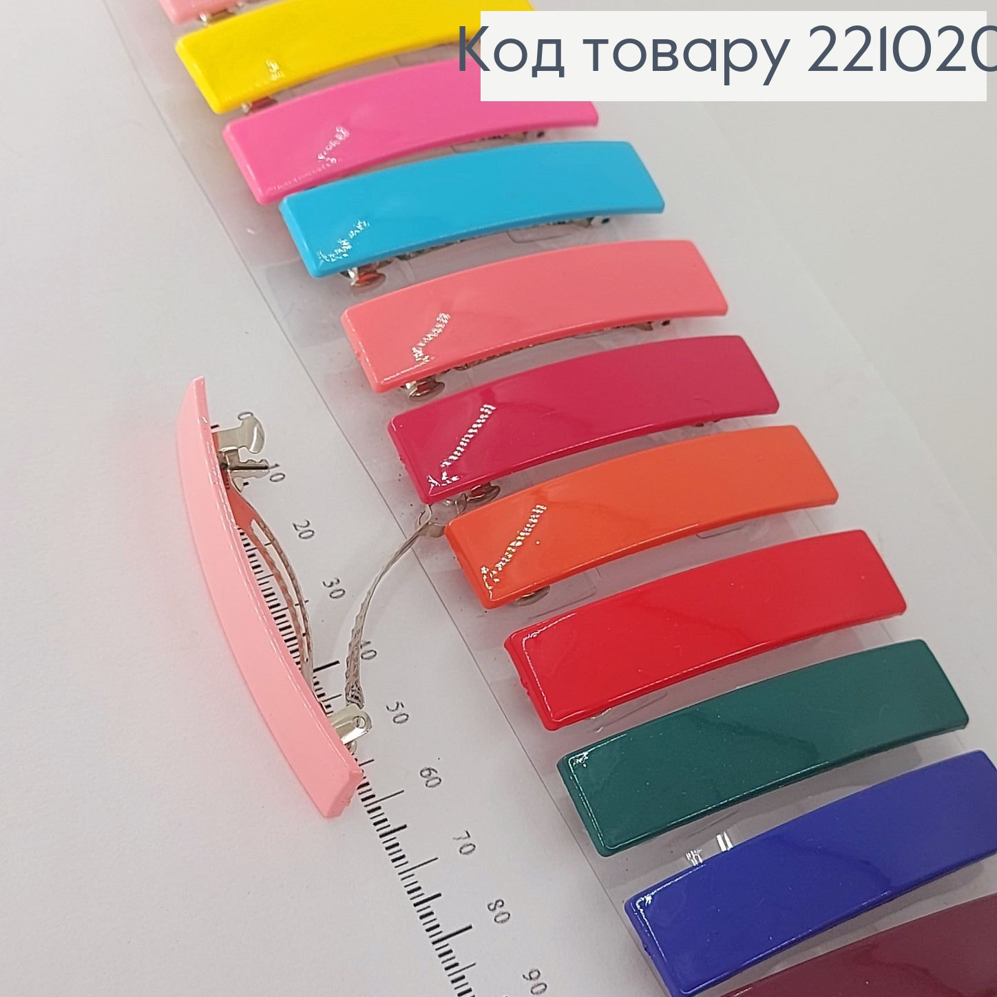 Заколка автомат цветной 6 см в ассорт. 221020 фото 3