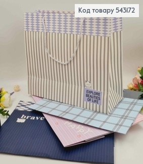 Пакет бумажный, с графическим принтом и милыми рисунками, в ассорт. 42*33*15см 543172 фото