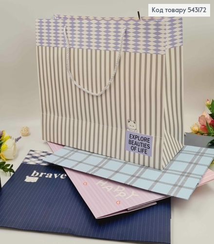 Пакет бумажный, с графическим принтом и милыми рисунками, в ассорт. 42*33*15см 543172 фото 1