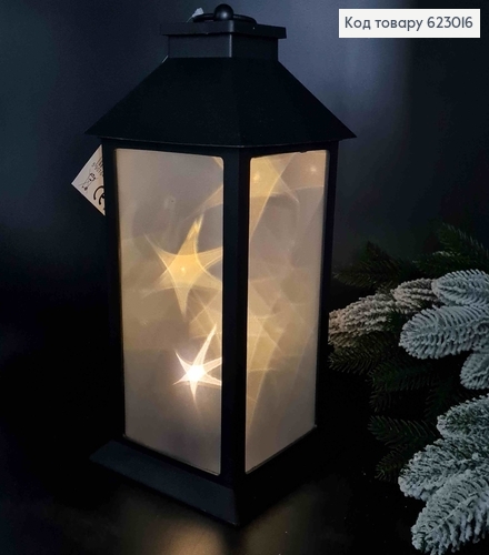 Ліхтарик пластик, Чорна, на батарейках, 27*13,5см 623016 фото 1