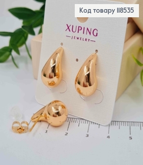 Серьги гвоздики "КАПЛИНКИ", 1,9см, Xuping 18К 118535 фото