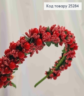 Обруч метал, Червоного кольору з Червоним додатком, ручна робота, Україна 287019 фото