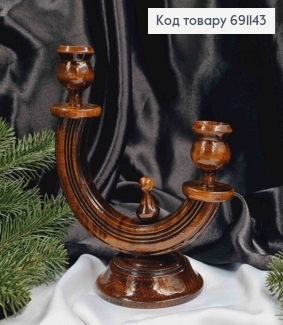 Підсвічник дерев'яний "ДУБ МОРЕНИЙ", висота 19,5см, ручна робота, Україна 691143 фото