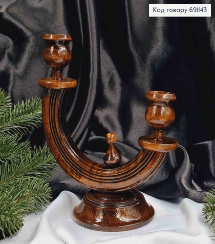 Підсвічник дерев'яний "ДУБ МОРЕНИЙ", висота 19,5см, ручна робота, Україна 691143 фото 1