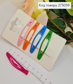 Заколка тік так кольоровий  в асорт. 5 шт/уп. 273059 фото