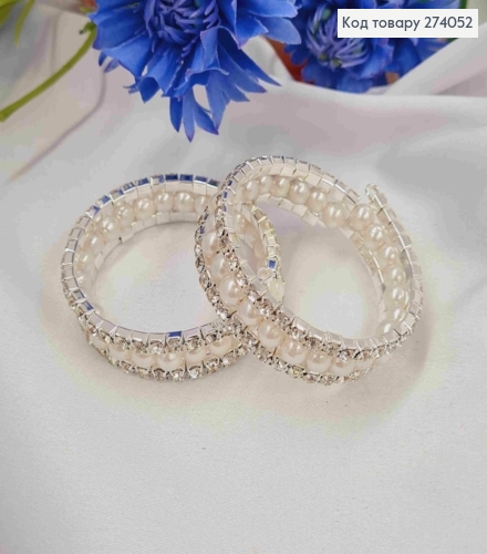 Браслет детский серебряный с камнями и жемчугом 274052 фото 1