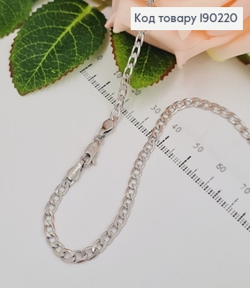 Цепочка родированая панцирное плетение 3мм, длина 50см, Xuping 190220 фото