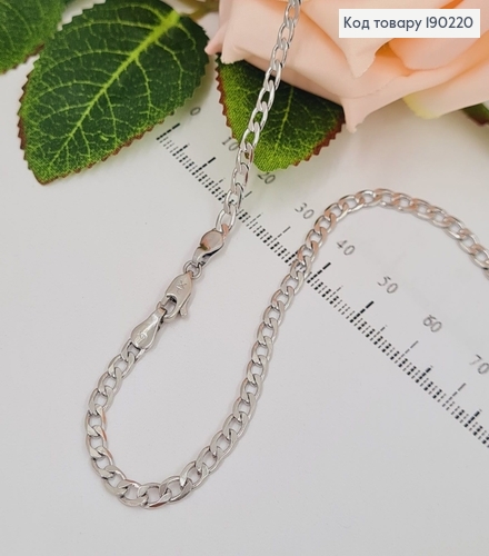 Ланцюжок родований панцирне плетіння 3мм, довжина 50см, Xuping 190220 фото 1