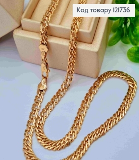 Цепочка РОМБОВЫЕ ПЕЛЕТЕНИЯ, ширина 5мм, длина 50см, Xuping 18K 121736 фото