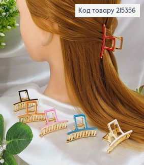 Краб металл, Линиечка с цветной эмалькой, 5см, цвета в ассорт. 215356 фото