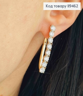 Серьги стрелы украшены Блестящими камешками, 3,2см, английская застежка, Xuping 18К 119462 фото