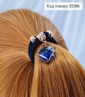 Резинка з підвіскою камінцем в оправі, кольори в асорт. 253116 фото