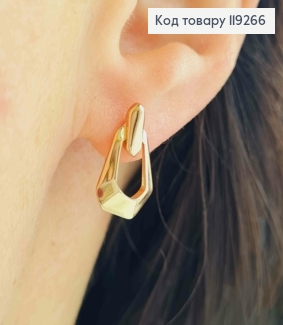 Серьги "Стильные", длина 1,5см, английская застежка, Xuping 18K 119266 фото