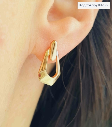 Серьги "Стильные", длина 1,5см, английская застежка, Xuping 18K 119266 фото 1