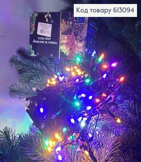 Гирлянда лампочка конус черная проволока 20м 300 LED цветная 613094 фото