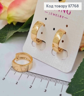 Серьги кольца Классические, ширина 5мм, диаметр 1,6см, Xuping 18К. 117768 фото