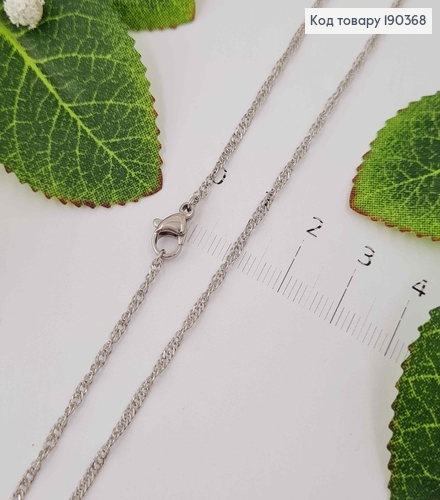 Ланцюжок родований, кручене плетіння, довж. 45см, Xuping  190368 фото 1