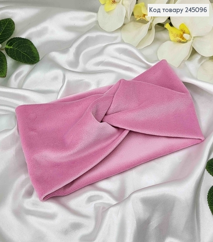 Пов'язка м'який велюр, Рожевого кольору, 23,5*11см, ручна робота 275055 фото 1