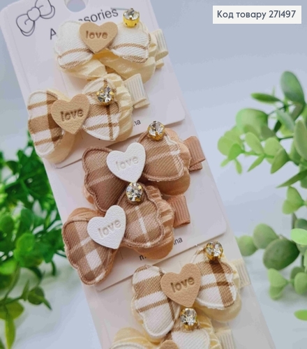 Набір заколок стріла (20шт) "БАНТИК" з камінчиком, Пастельні кольори, заколка 3,5см, бантик 3,5см 271497 фото 1