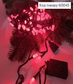 Гирлянда лампочка-цилиндр черная проволока 9 м 100 LED красная 613043 фото