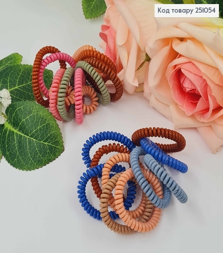 Резинка пружинка 3,5см, тонка, осінніх пастельних кольорів. 251054 фото 1