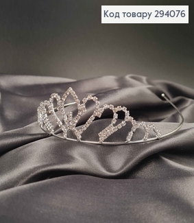 Тиара под серебро, "Для принцессы" с мелкими белыми камешками. 294076 фото