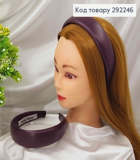 Обруч широкий 4,5см, ЭКОкожа, цвет БОРДОВЫЙ, ручная работа, Украина. 292246 фото