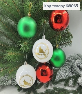 Набор игрушек 80 мм цветных птичек Китай 6 шт. 681065 фото