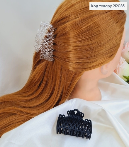 Краб пластик переплетенный черный/прозрачный 8,5 см 212085 фото 1