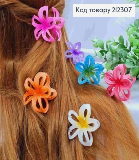 Краб пластик глянцевый "ГАВАЙСКИЙ ЦВЕТОК", 5см, Яркие цвета в ассортименте. 212307 фото