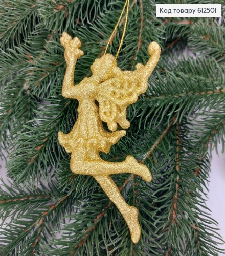 Новогодняя фигура Блеск Фея с цветком ЗОЛОТО, 15*8см, Украина 612501 фото 1
