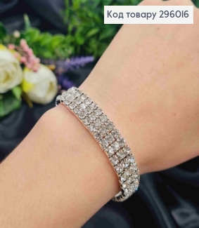 Бижутерия на руку, Браслет с Блестящими камешками в три ряда. 296016 фото