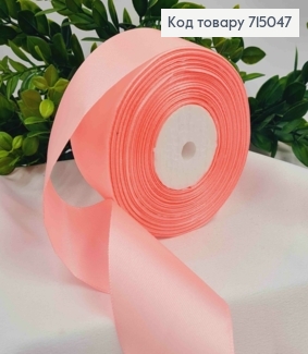 Стрічка атласна кольору РОЖЕВА-ПУДРА (колір 148), ширина 5см, довжина 36 ярдів (33м) 715047 фото