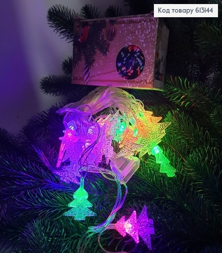 Гирлянда Елка белая проволока 4м 28 LED цветная (с удлинителем) 613144 фото 1