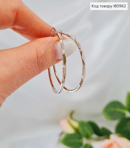 Сережки родовані Кільця гранені 3,5см   Xuping  180962 фото 1