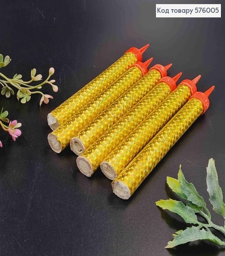 Холодний фонтан в торт, з підставкою, 12см+2см, 6шт/уп. 576005 фото 1