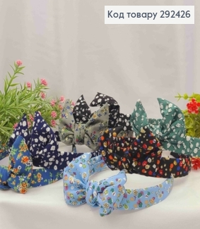 Обруч пластик в ткани "Солоха", с рисунком Цвета в ассортименте, 2,5см, ручная работа, Украина 292426 фото