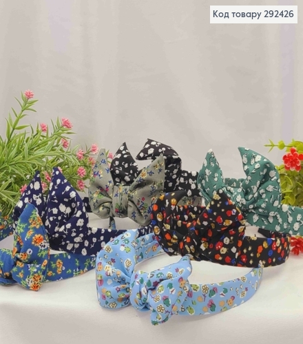 Обруч пластик в ткани "Солоха", с рисунком Цвета в ассортименте, 2,5см, ручная работа, Украина 292426 фото 1