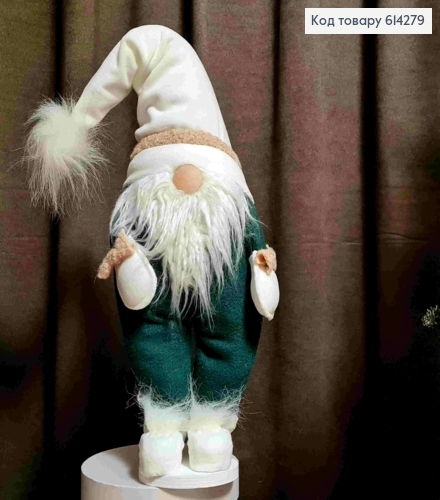 Гном "Скандинавський" в БІЛО-ЗЕЛЕНОМУ вбранні, 60см, ручна робота, Україна 614279 фото 1